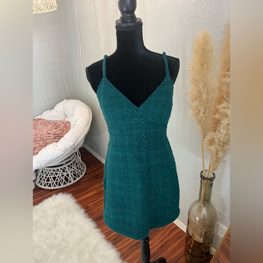 Abercrombie green tweed dress